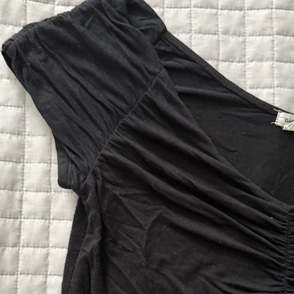 Garage Black Ruched Crop Top - Picture 3 of 5